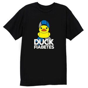 Fiabetes Cute Duck Funny Diabetes Awareness Graphic Meme Cartoon Fan T-Shirt 90